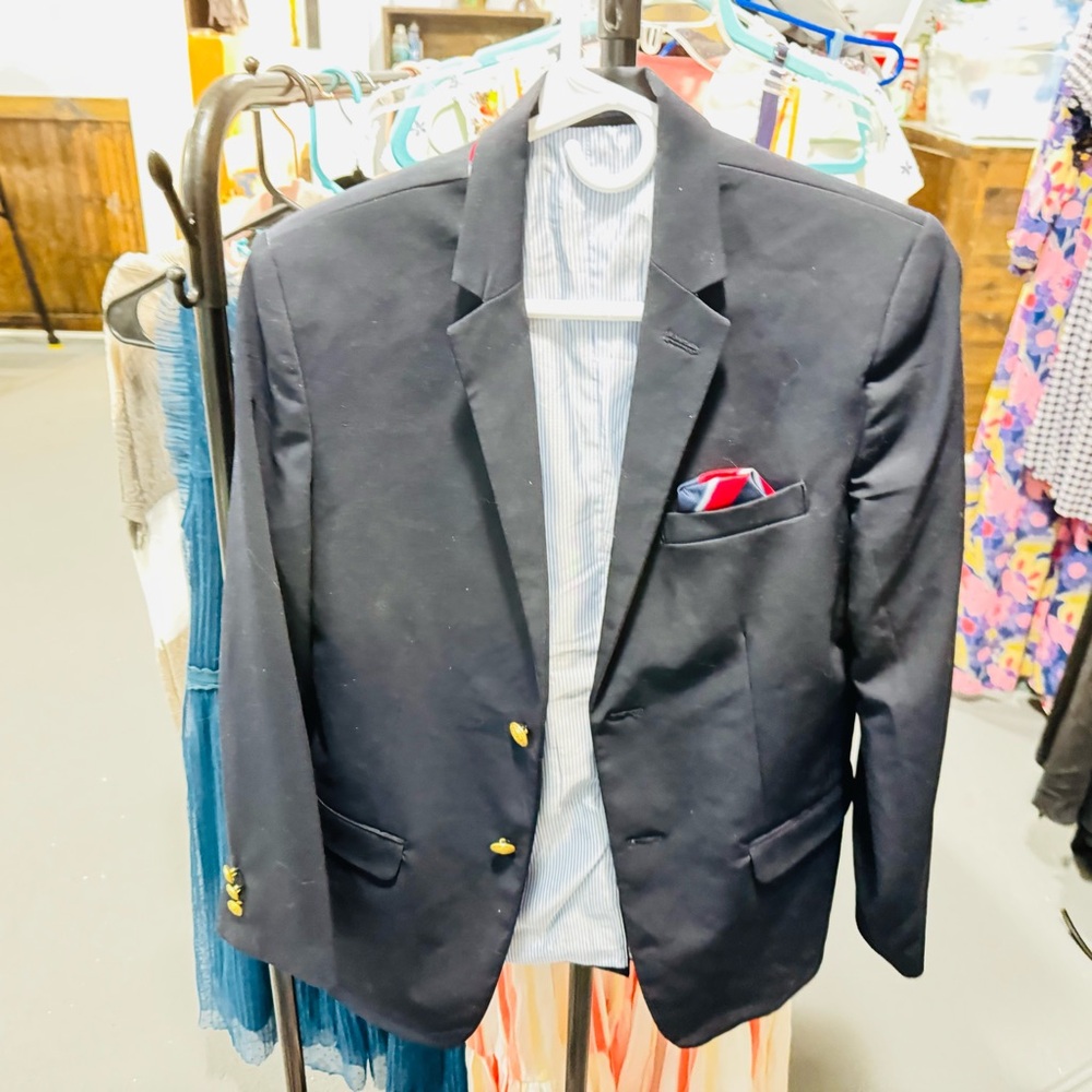 Izod Navy Boys Blazer with Gold Accents
